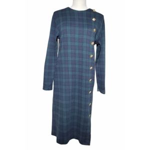 Vtg Mark, Fore & Strike Cotton Plaid Dress 80s